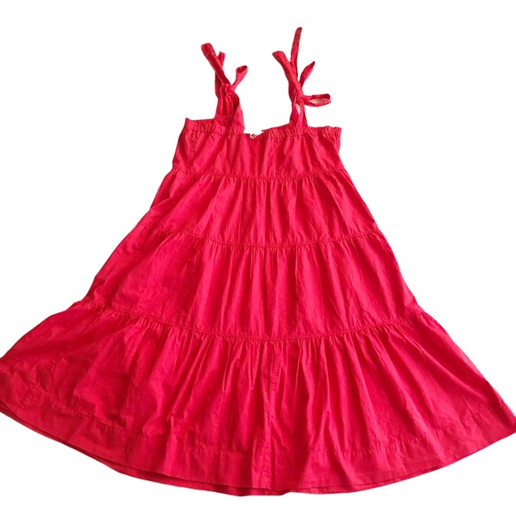 Free Assembly Women's Tie Shoulder Tiered Maxi Dress Size 2XL Red NWT - Picture 3 of 8